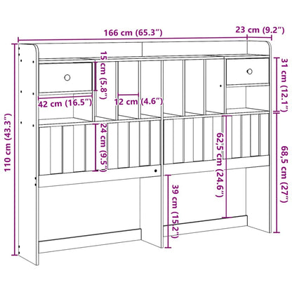 Kopfteil mit Stauraum 180 cm Massivholz Kiefer