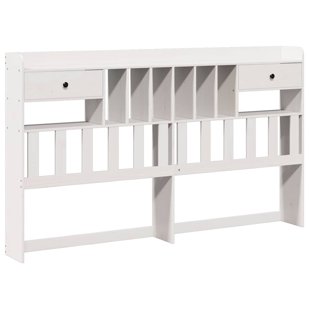 vidaXL Kopfteil mit Stauraum Weiß 180 cm Massivholz Kiefer