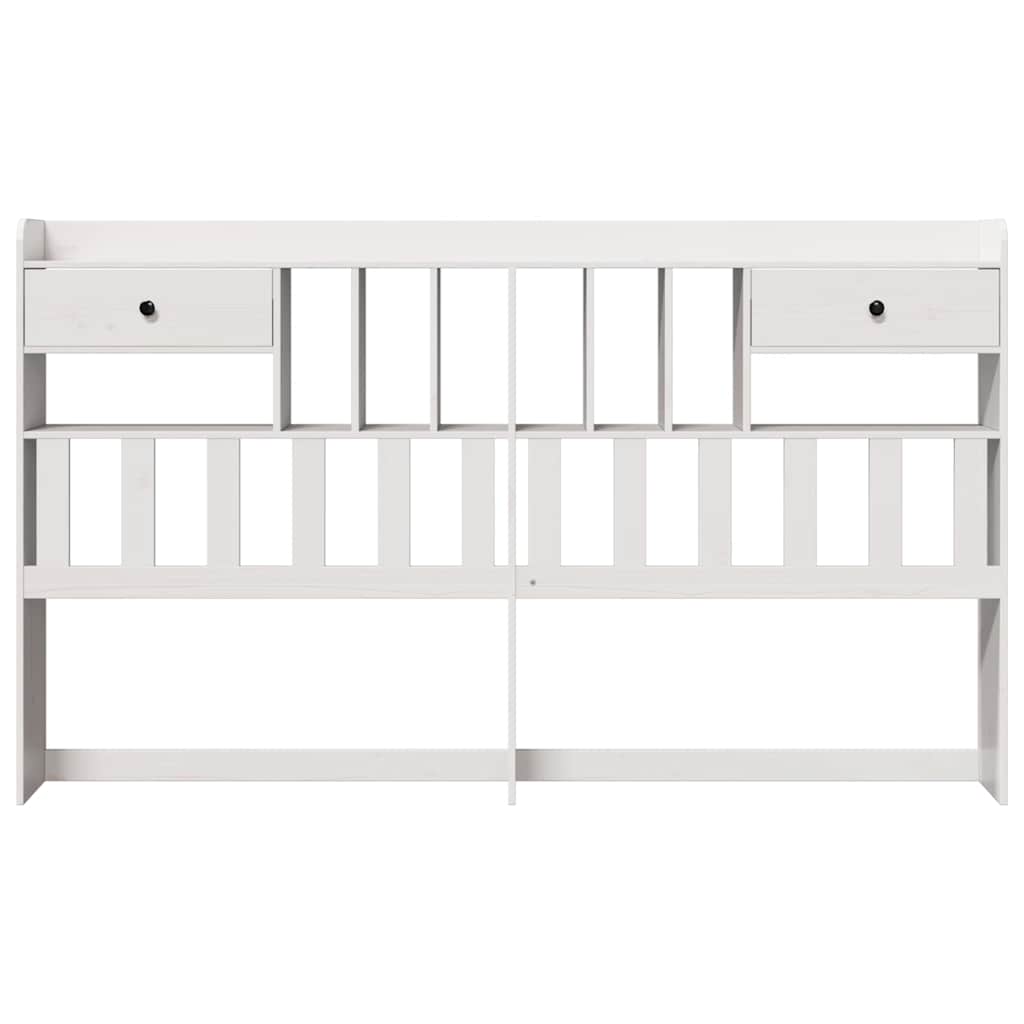 vidaXL Kopfteil mit Stauraum Weiß 180 cm Massivholz Kiefer