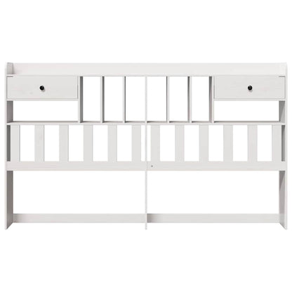 vidaXL Kopfteil mit Stauraum Weiß 180 cm Massivholz Kiefer