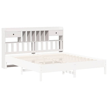 vidaXL Kopfteil mit Stauraum Weiß 180 cm Massivholz Kiefer