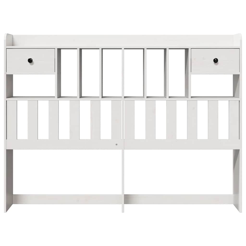vidaXL Kopfteil mit Stauraum Weiß 160 cm Massivholz Kiefer