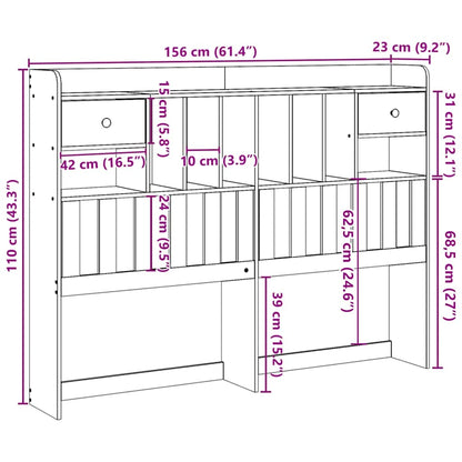 Kopfteil mit Stauraum 150 cm Massivholz Kiefer