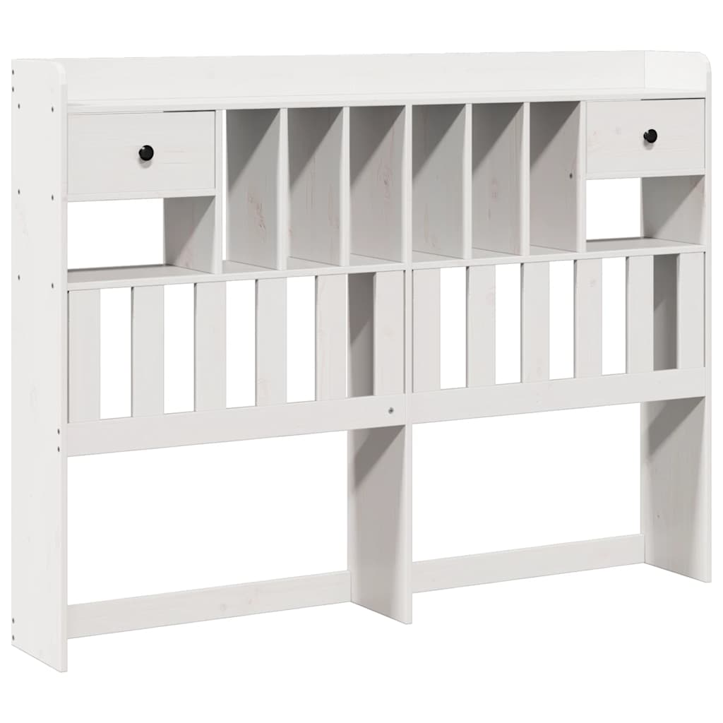 vidaXL Kopfteil mit Stauraum Weiß 150 cm Massivholz Kiefer