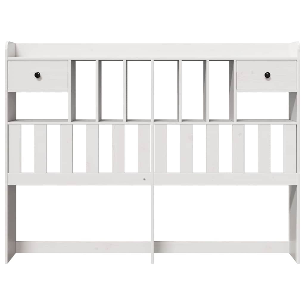 vidaXL Kopfteil mit Stauraum Weiß 150 cm Massivholz Kiefer