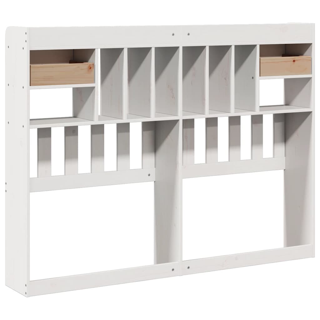 vidaXL Kopfteil mit Stauraum Weiß 150 cm Massivholz Kiefer