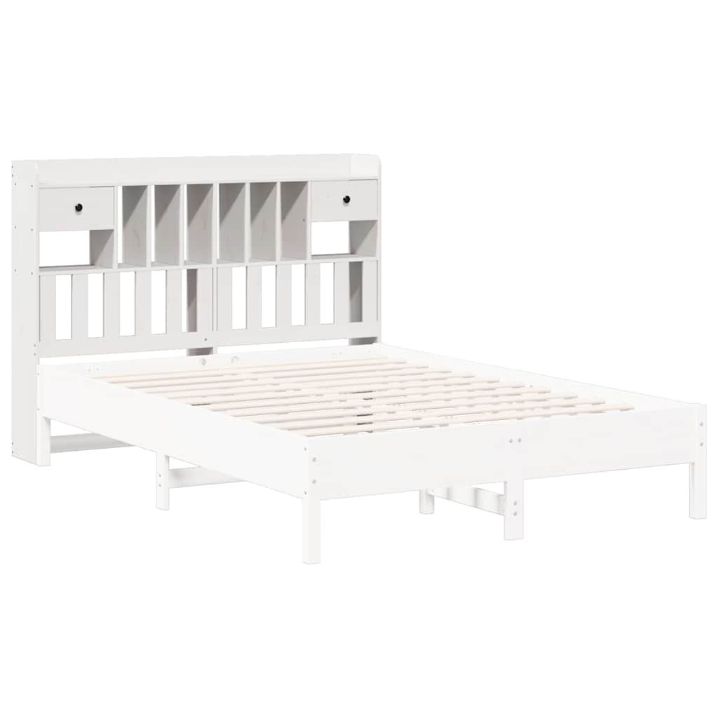 vidaXL Kopfteil mit Stauraum Weiß 150 cm Massivholz Kiefer