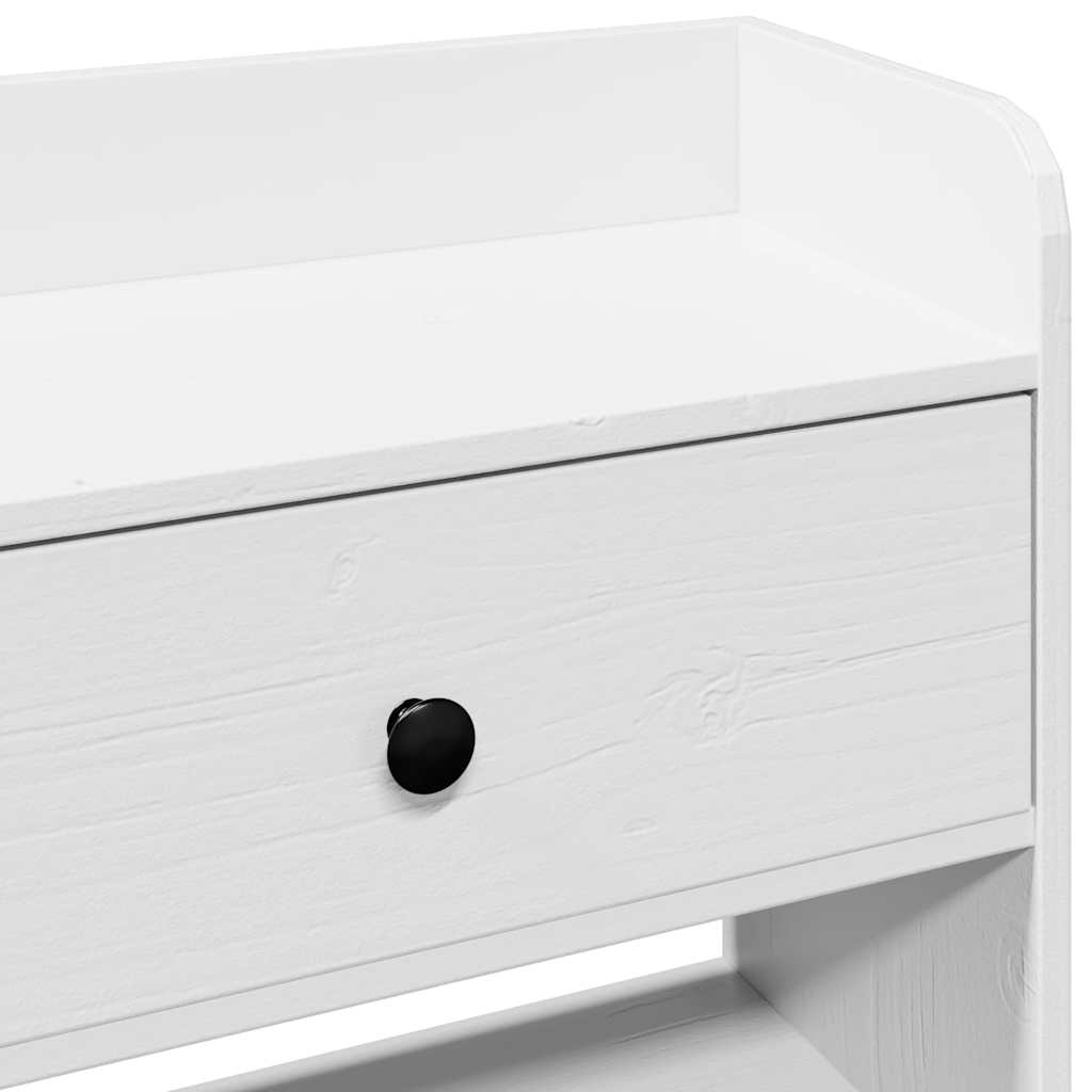 Kopfteil mit Stauraum Weiß 140 cm Massivholz Kiefer