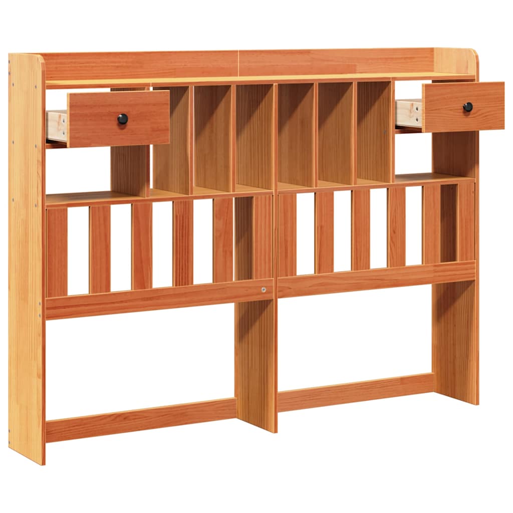 vidaXL Kopfteil mit Stauraum Wachsbraun 140 cm Massivholz Kiefer