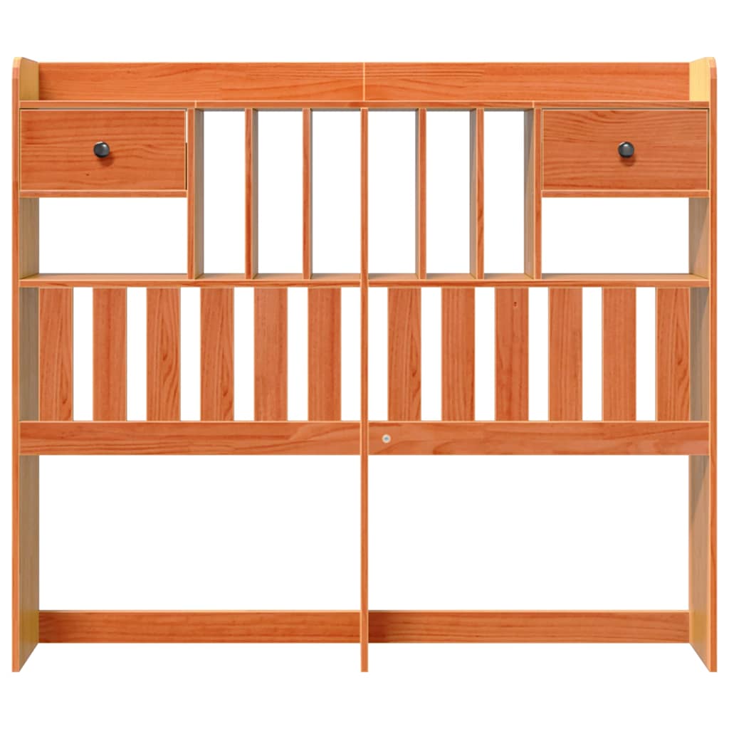 vidaXL Kopfteil mit Stauraum Wachsbraun 135 cm Massivholz Kiefer