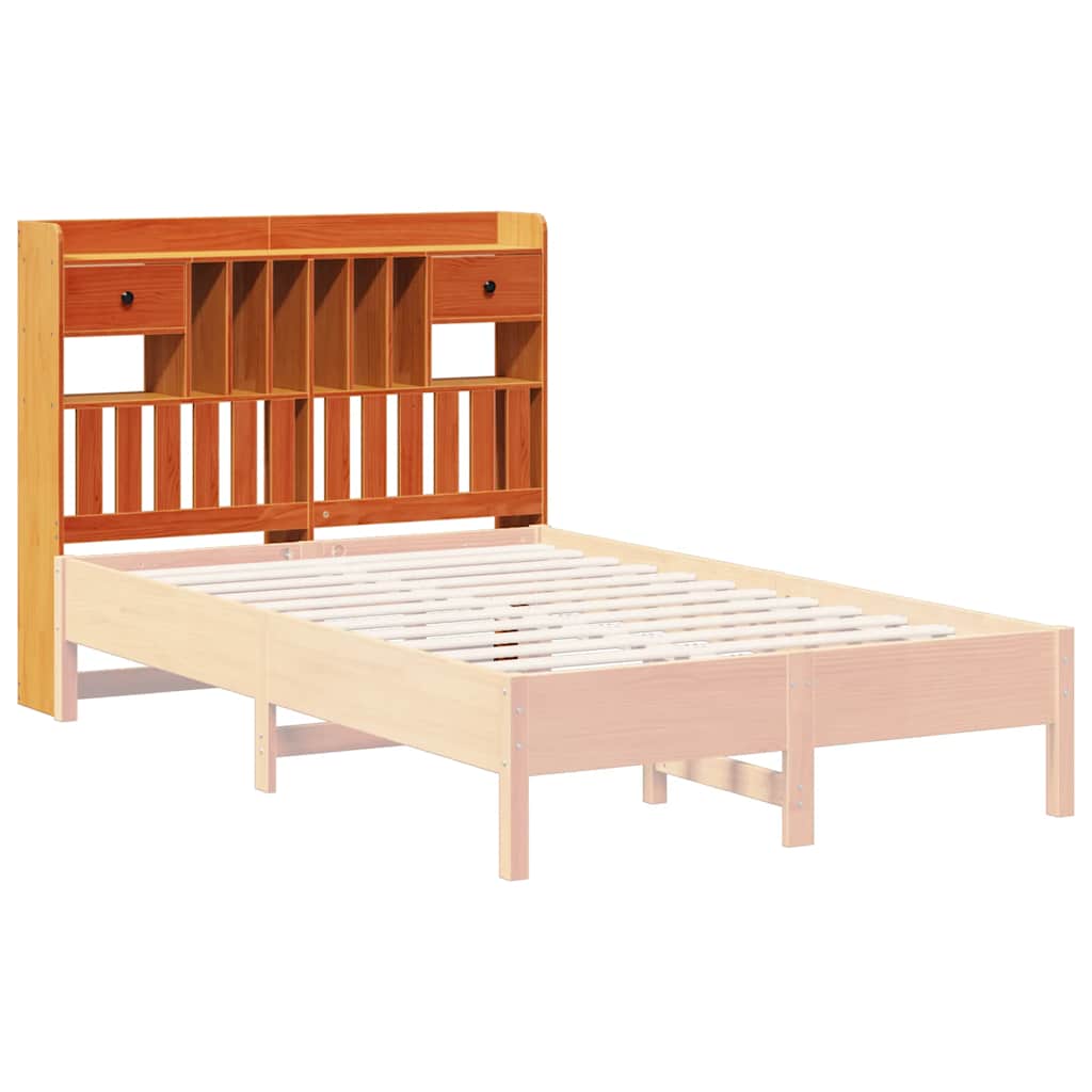 vidaXL Kopfteil mit Stauraum Wachsbraun 120 cm Massivholz Kiefer