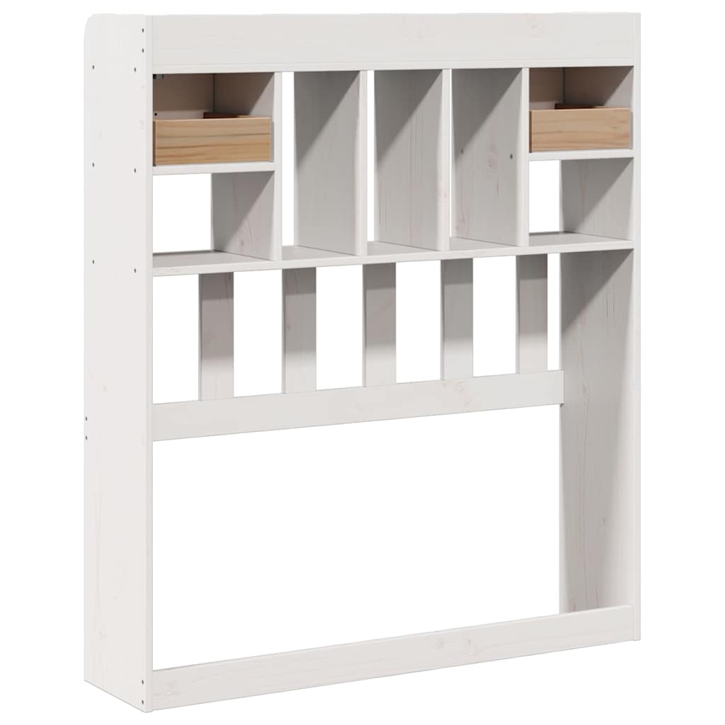vidaXL Kopfteil mit Stauraum Weiß 90 cm Massivholz Kiefer