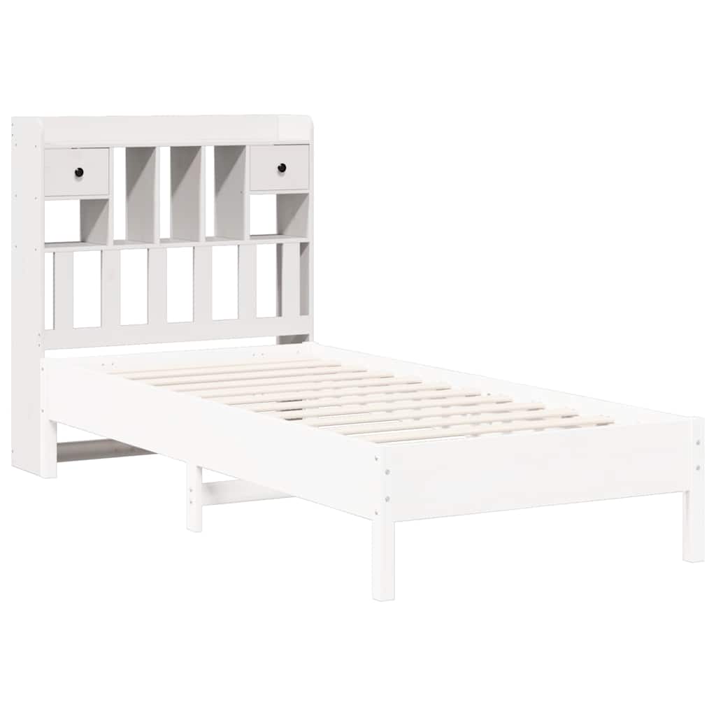 vidaXL Kopfteil mit Stauraum Weiß 90 cm Massivholz Kiefer
