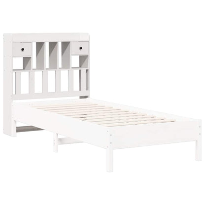 vidaXL Kopfteil mit Stauraum Weiß 90 cm Massivholz Kiefer
