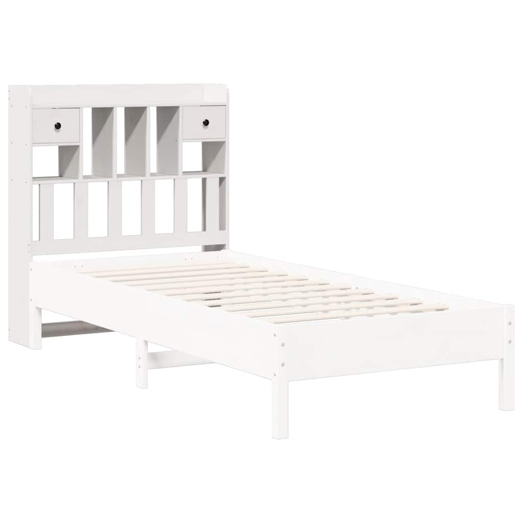 vidaXL Kopfteil mit Stauraum Weiß 75 cm Massivholz Kiefer