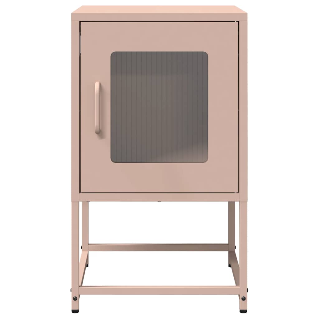 vidaXL Nachttisch Rosa 36x39x60,5 cm Kaltgewalzter Stahl