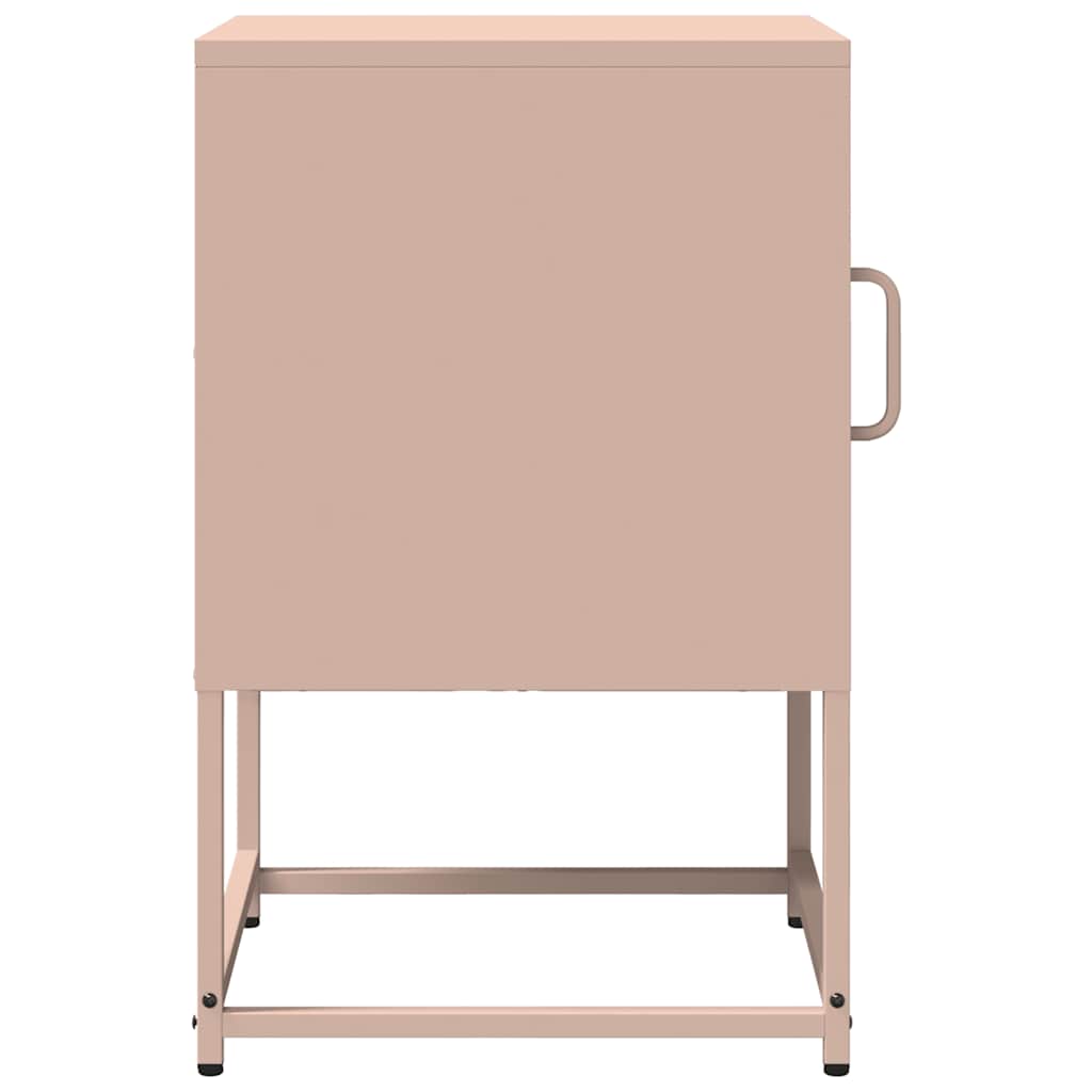 vidaXL Nachttisch Rosa 36x39x60,5 cm Kaltgewalzter Stahl