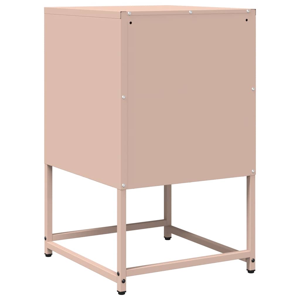 vidaXL Nachttisch Rosa 36x39x60,5 cm Kaltgewalzter Stahl