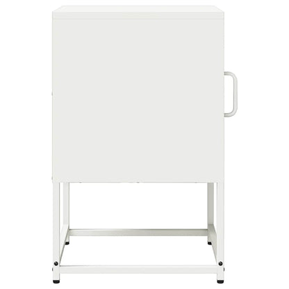 vidaXL Nachttisch Weiß 36x39x60,5 cm Kaltgewalzter Stahl