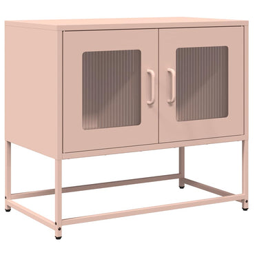 vidaXL Meuble TV rose 68x39x60,5 cm Acier laminé à froid
