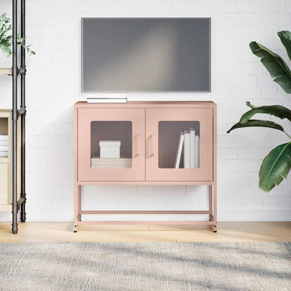 vidaXL Meuble TV rose 68x39x60,5 cm Acier laminé à froid