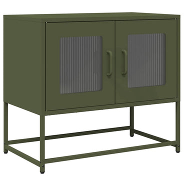 vidaXL Meuble TV vert olive 68x39x60,5 cm Acier laminé à froid