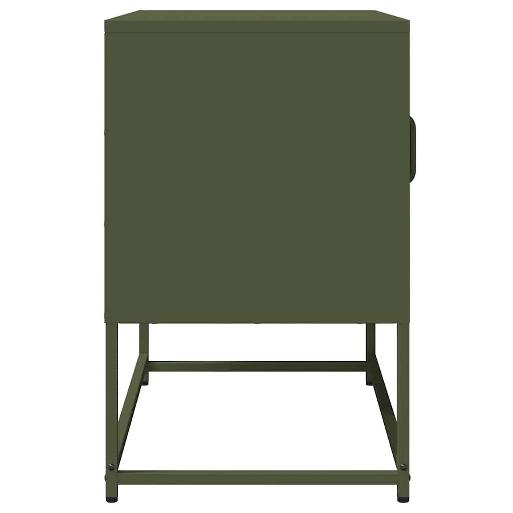 vidaXL Meuble TV vert olive 68x39x60,5 cm Acier laminé à froid
