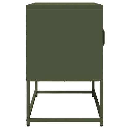 vidaXL Meuble TV vert olive 68x39x60,5 cm Acier laminé à froid