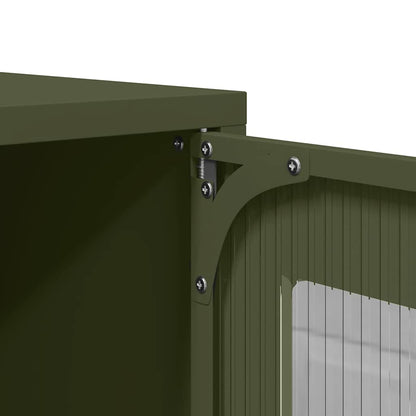 vidaXL Meuble TV vert olive 68x39x60,5 cm Acier laminé à froid
