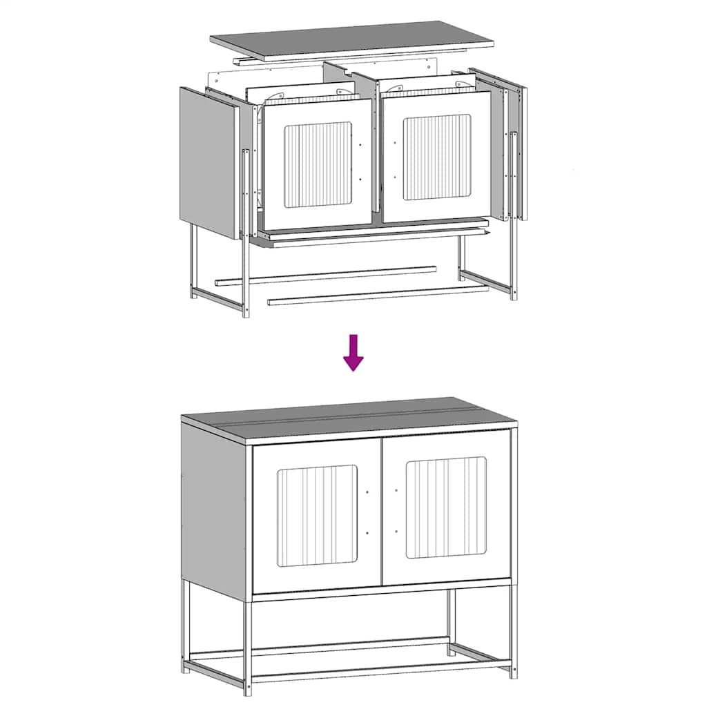 vidaXL Meuble TV vert olive 68x39x60,5 cm Acier laminé à froid
