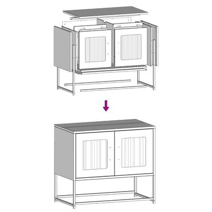 vidaXL Meuble TV vert olive 68x39x60,5 cm Acier laminé à froid