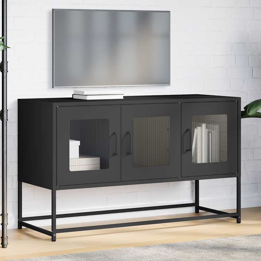 Meuble TV vidaXL Noir 100,5x39x60,5 cm Acier laminé à froid