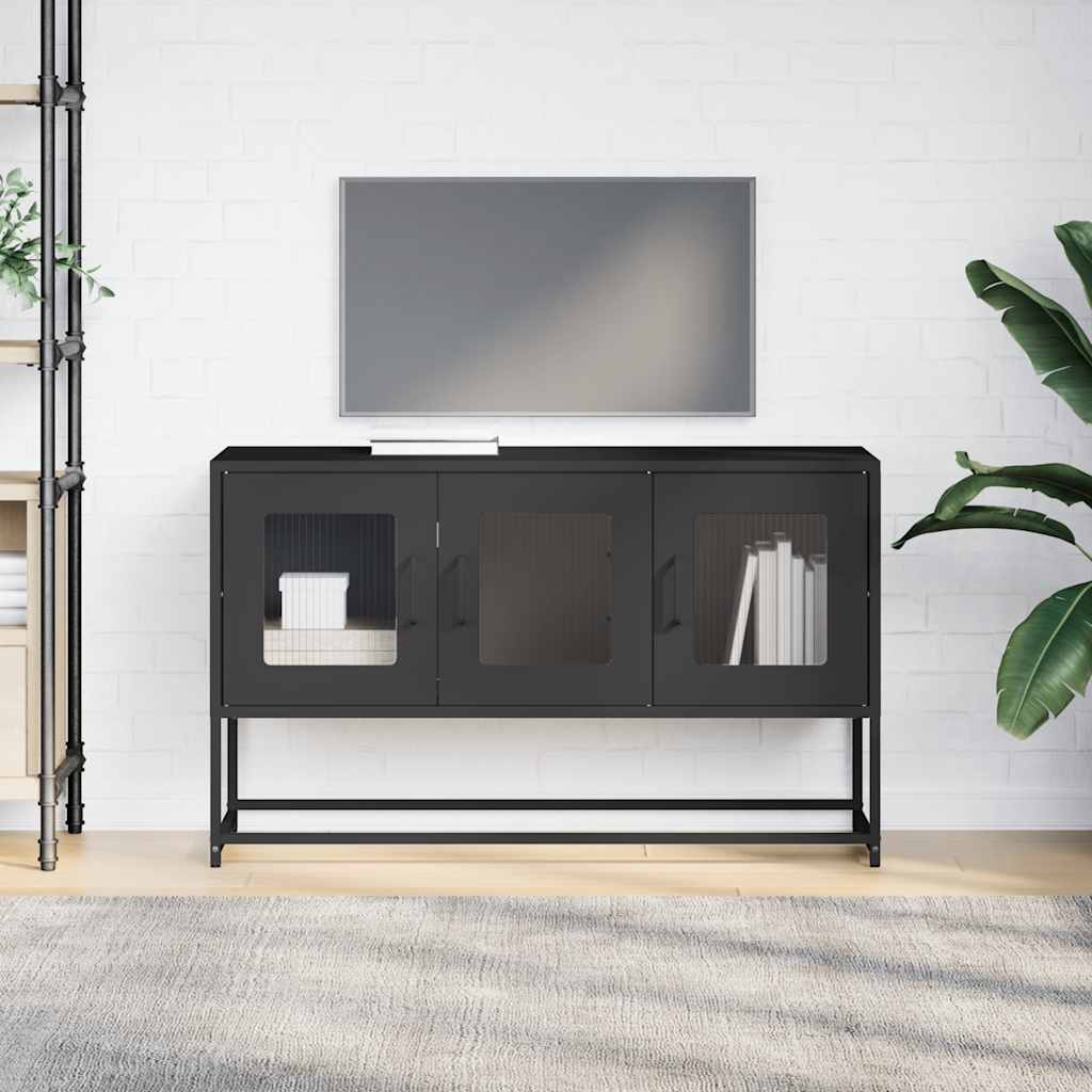 Meuble TV vidaXL Noir 100,5x39x60,5 cm Acier laminé à froid