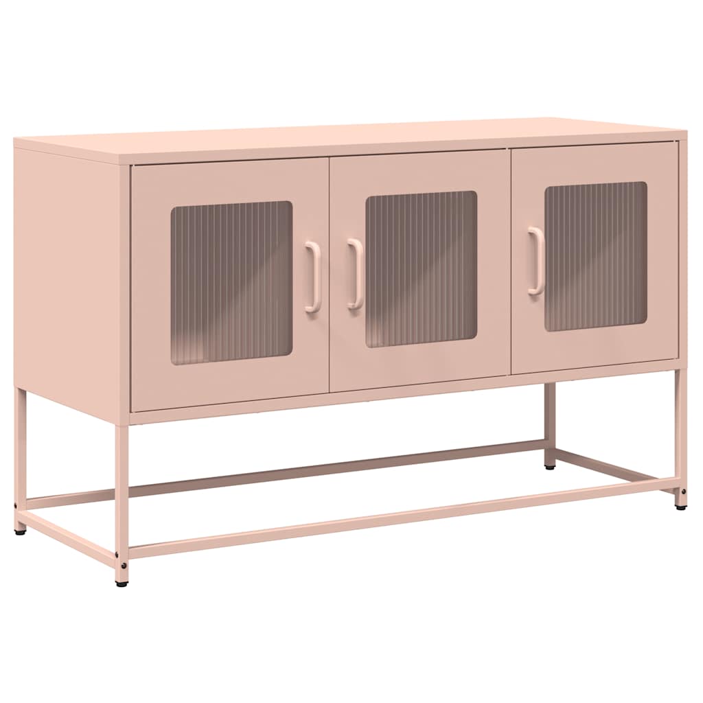 vidaXL Meuble TV Rose 100,5x39x60,5 cm Acier laminé à froid