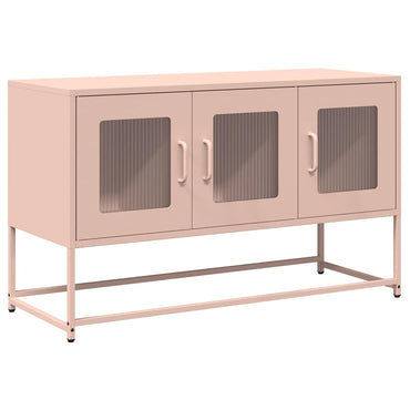 vidaXL Meuble TV Rose 100,5x39x60,5 cm Acier laminé à froid