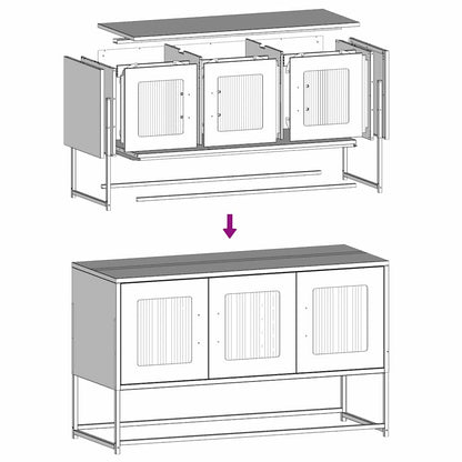 vidaXL Meuble TV Rose 100,5x39x60,5 cm Acier laminé à froid