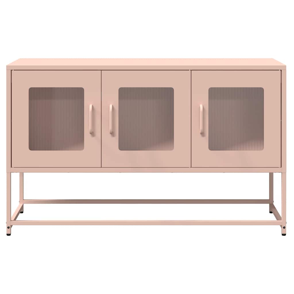 vidaXL Meuble TV Rose 100,5x39x60,5 cm Acier laminé à froid