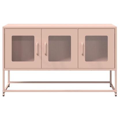 vidaXL Meuble TV Rose 100,5x39x60,5 cm Acier laminé à froid