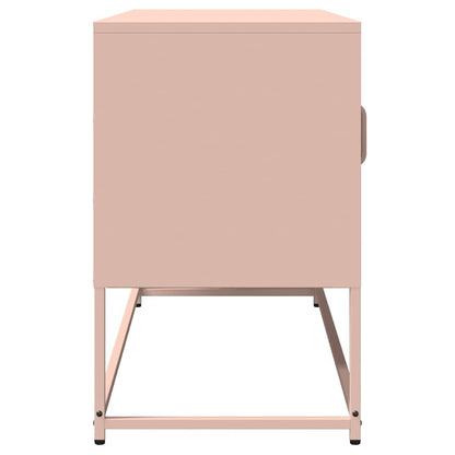 vidaXL Meuble TV Rose 100,5x39x60,5 cm Acier laminé à froid