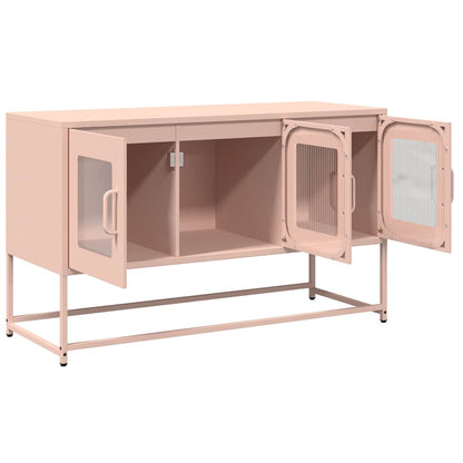 vidaXL Meuble TV Rose 100,5x39x60,5 cm Acier laminé à froid
