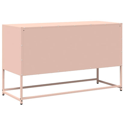 vidaXL Meuble TV Rose 100,5x39x60,5 cm Acier laminé à froid