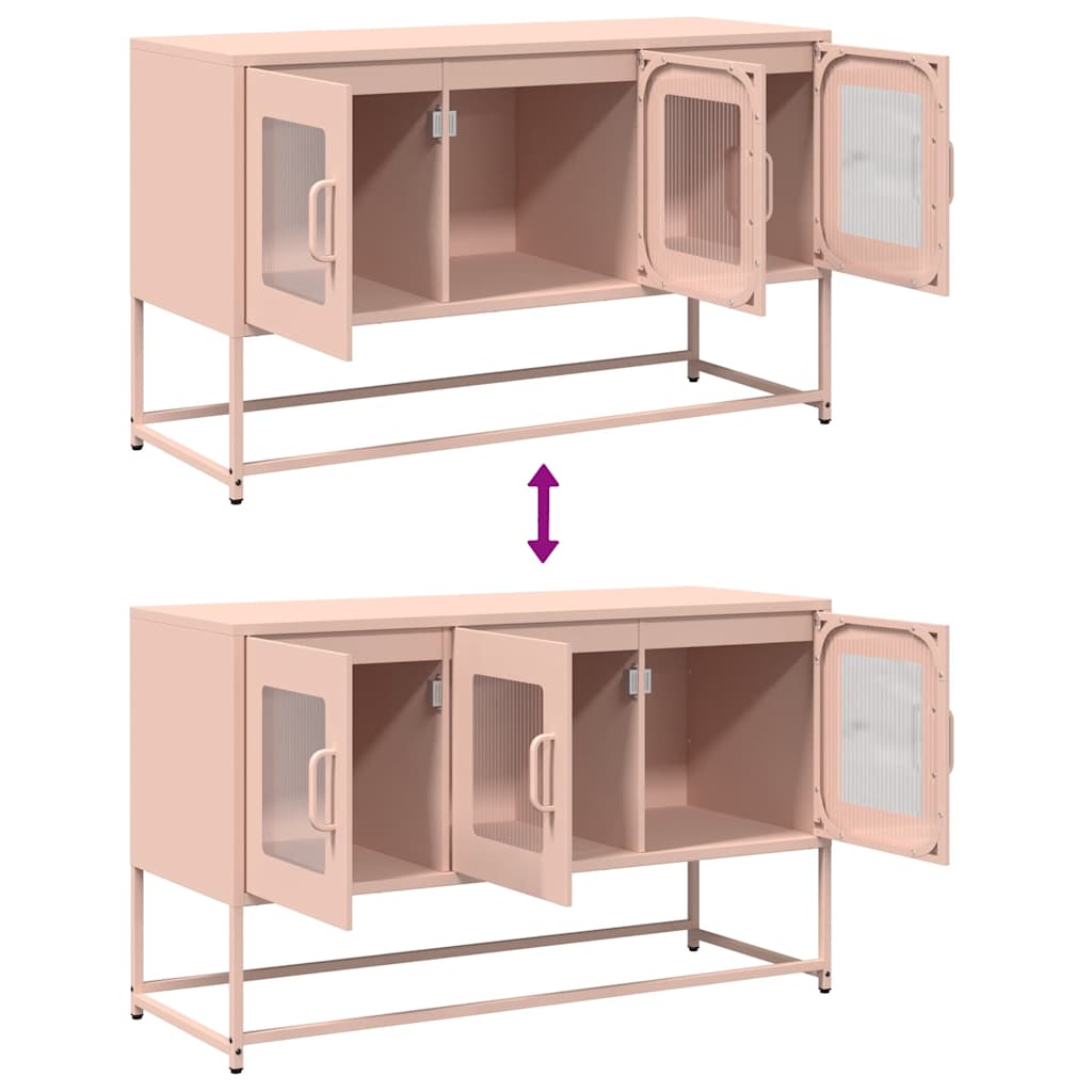 vidaXL Meuble TV Rose 100,5x39x60,5 cm Acier laminé à froid