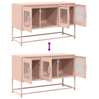 vidaXL Meuble TV Rose 100,5x39x60,5 cm Acier laminé à froid
