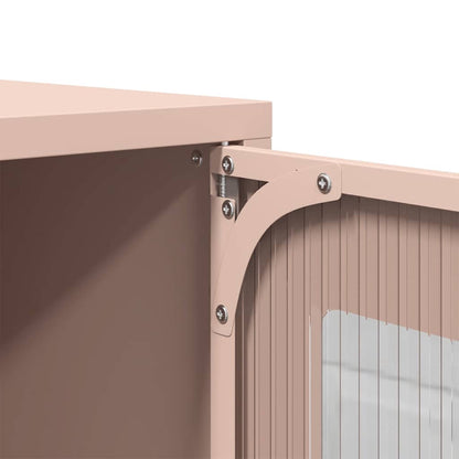 vidaXL Meuble TV Rose 100,5x39x60,5 cm Acier laminé à froid