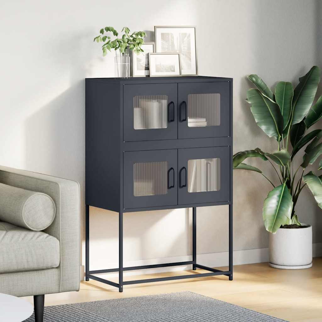 Highboard Anthrazit 68x39x107 cm Stahl