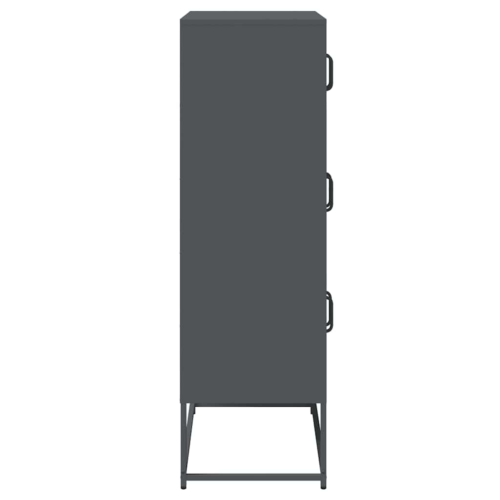 Highboard Anthrazit 68x39x123 cm Stahl