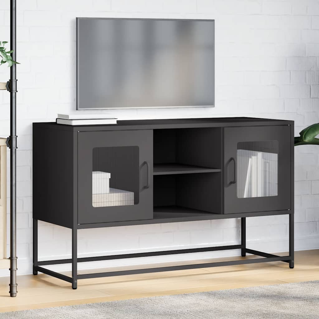 Meuble TV vidaXL noir 100,5x39x60,5 cm acier