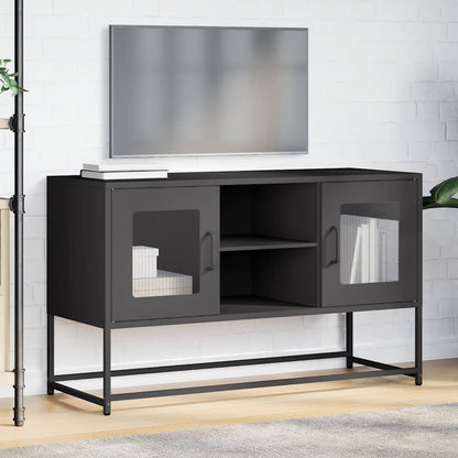 Meuble TV vidaXL noir 100,5x39x60,5 cm acier