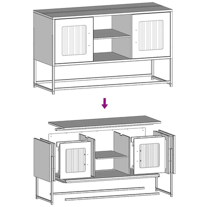 Meuble TV vidaXL noir 100,5x39x60,5 cm acier