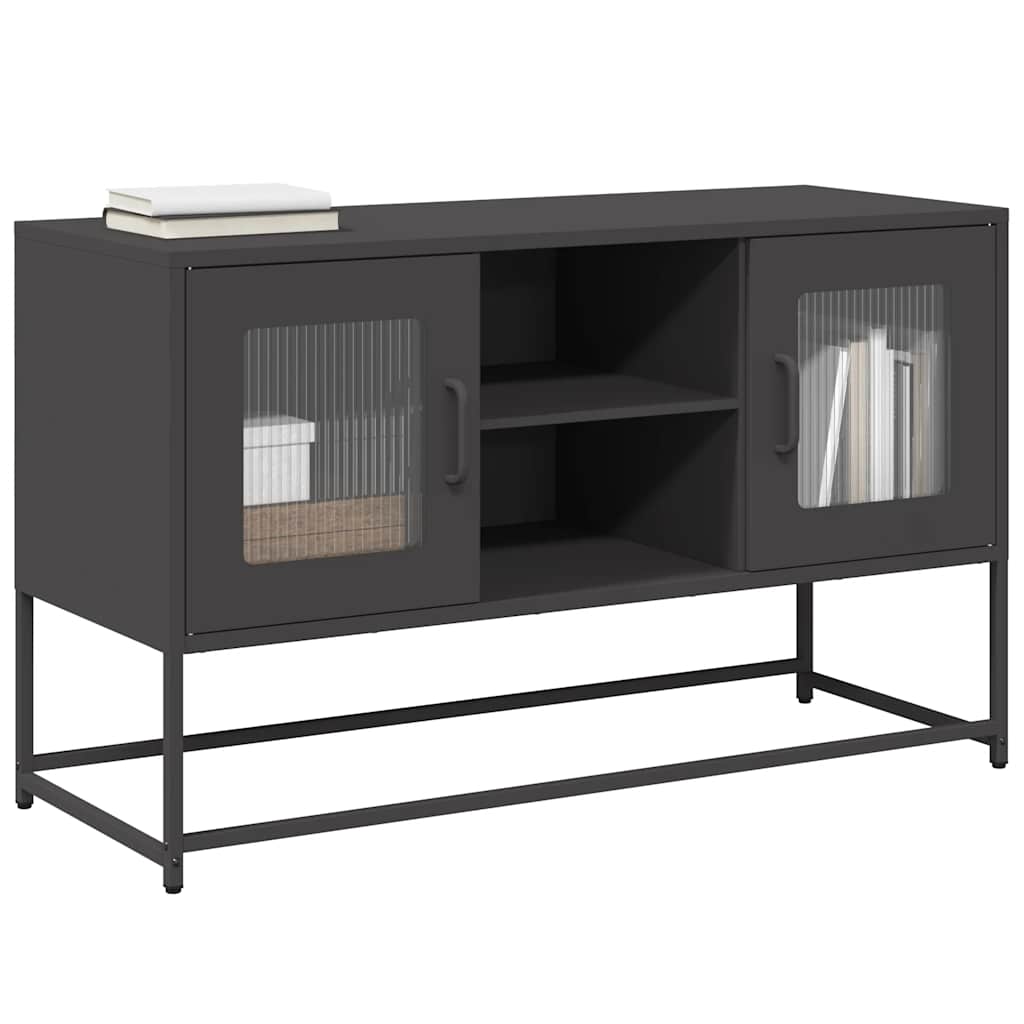 Meuble TV vidaXL noir 100,5x39x60,5 cm acier